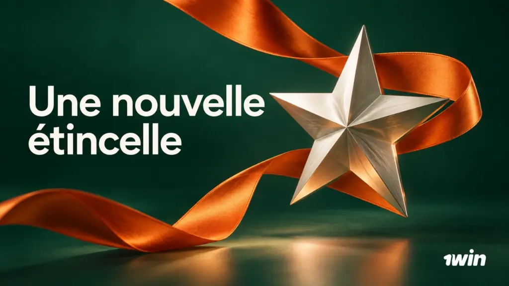 Étoile dorée entourée d’un ruban orange.